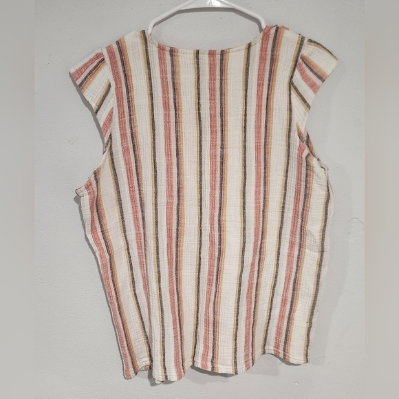 Tribal Jeans | Capped Sleeve Top with Tassels | Size Large - Picture 2 of 6